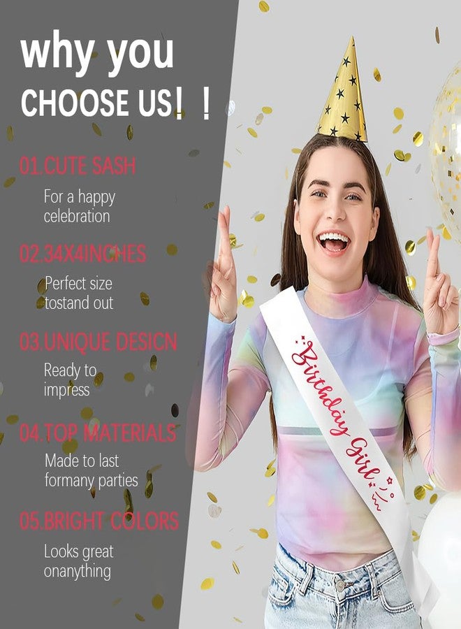 OALCQ Birthday Queen Sash - Satin White Sash With Pink Foil - For 16th, 18th, 21st, 30th, 40th, 50th Birthdays - Image 4